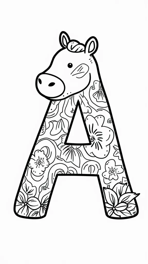 letter a coloring pages free